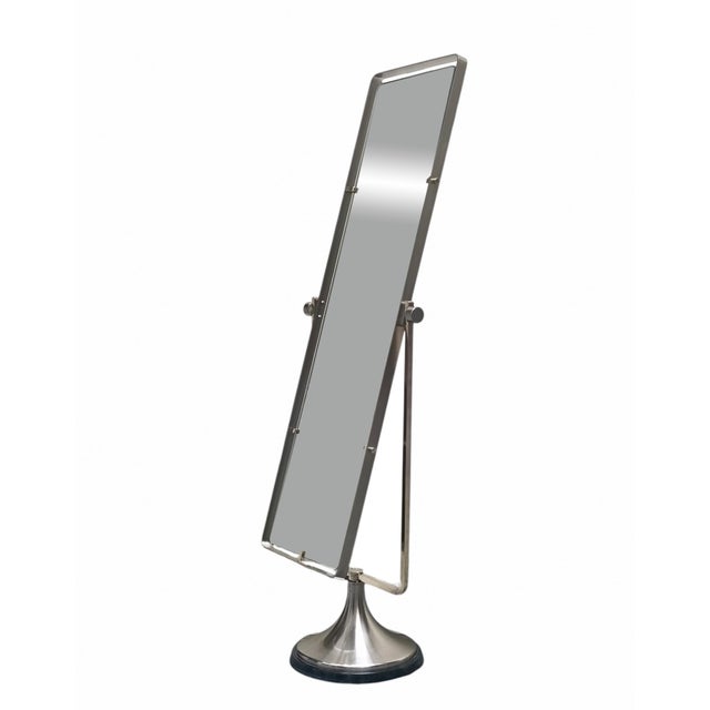 Mid-Century Modern Chrome-Plated Brass Floor Standing Cheval Mirror, Italy, 1960s For Sale - Image 3 of 11