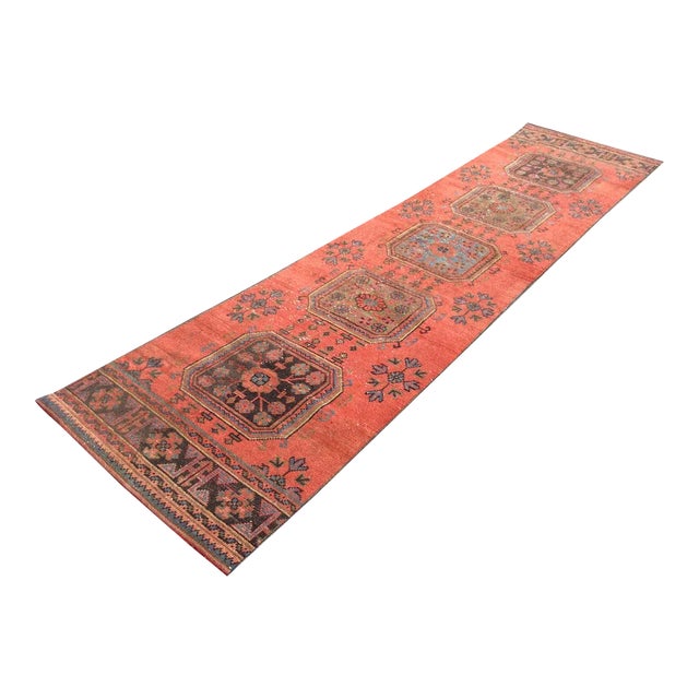Vintage Handmade Turkish Runner Rug - 34" X 137" For Sale