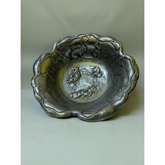 Vintage Aluminum Bunny Serving Set - Attributed to Arthur Court - 2 Pieces For Sale - Image 4 of 18