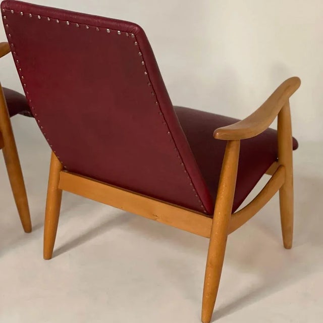 Red Set of Armchairs by Louis Van Teeffelen for Webe, 1960s For Sale - Image 8 of 11
