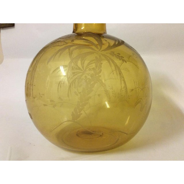Glass Art Deco Vase in Engraved Glass, 1930s For Sale - Image 7 of 10