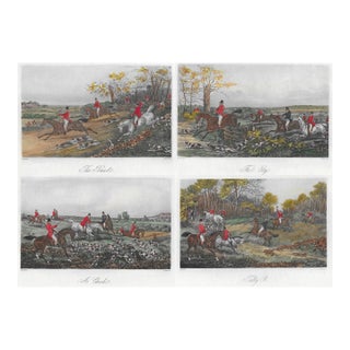Set of Four Henry Alken Sporting Hand Colored Engravings For Sale