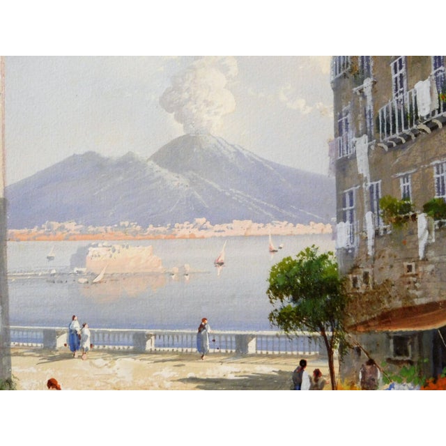 Realism Girolamo Gianni, 1837-1895 Noted Italian Artist, Gouache 12 X 19 City Scene For Sale - Image 3 of 7