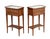 French Pair of French Nightstands or Bedside Tables of Mahogany With Inset Marble Tops For Sale - Image 3 of 12