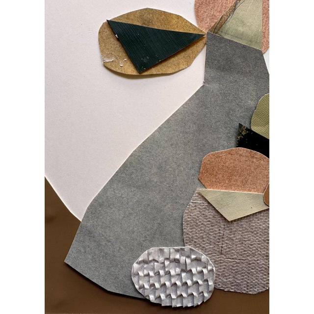 Brown "Vessel 9" Original Mixed-Media Framed Collage on Paper by Zac Woodiel For Sale - Image 8 of 11