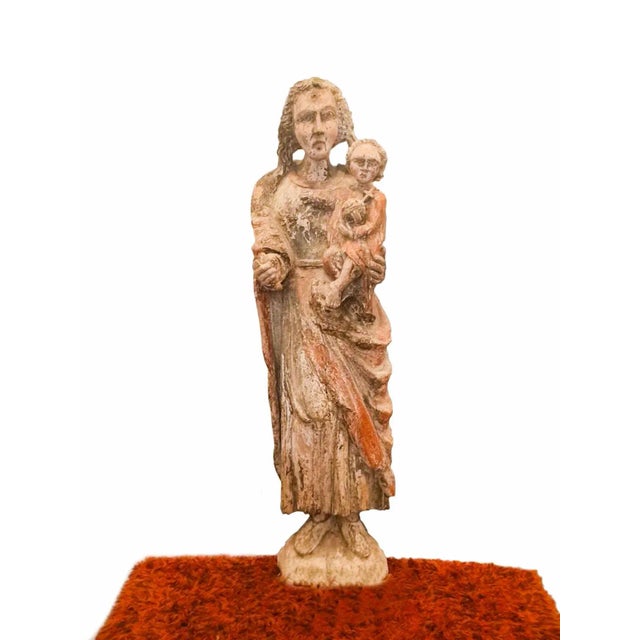 15th Century & Earlier Madonna & Child, 1490, Wood For Sale - Image 5 of 5