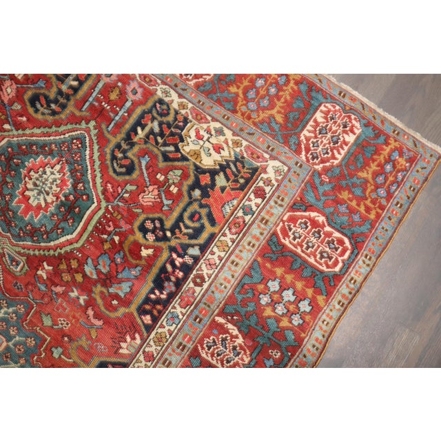 Antique Zabihi Collection Persian Serapi Foyer Size Rug - 4'9" x 6'10" For Sale - Image 10 of 12