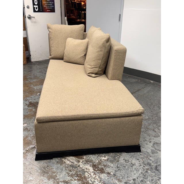 Italian Cierre Imbottiti for Armani Casa Otelle Meridienne Chaise Lounge For Sale - Image 3 of 12