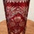 Ruby Red Vintag Crystal Cranberry Cut to Clear Vase For Sale - Image 8 of 13