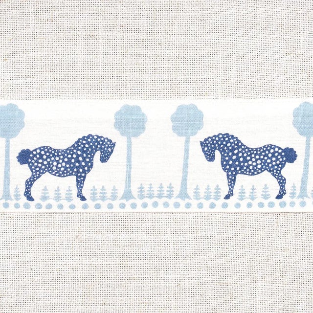 Schumacher Sample - Schumacher Polka Dot Pony Tape in Blue For Sale - Image 4 of 4