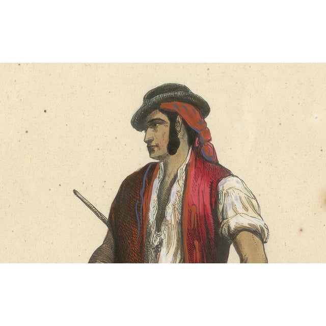 Markaert, Man from Murcia, 1845, Hand-Coloured Lithograph on Paper For Sale - Image 3 of 10