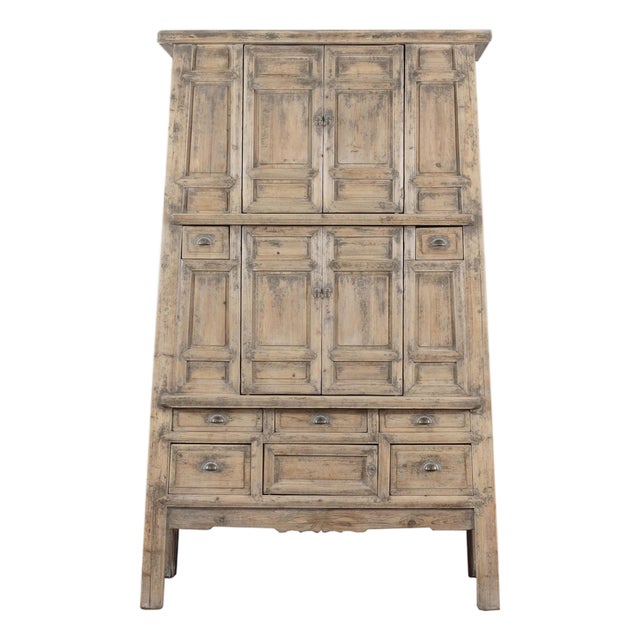 Vintage Tall Storage Cabinet - 7-Drawer a-Frame - Weathered For Sale