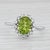 2010s 2.55ctw Peridot Diamond Halo Ring 14k White Gold Size 8.5 For Sale - Image 5 of 8