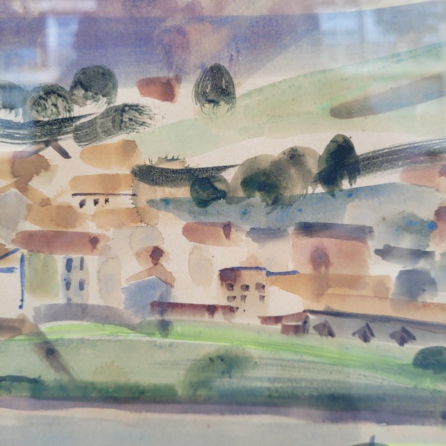 1980s Menchu Gal, Txingudi Bay and Mount San Marcial, 20th Century, Watercolor on Paper For Sale - Image 5 of 18