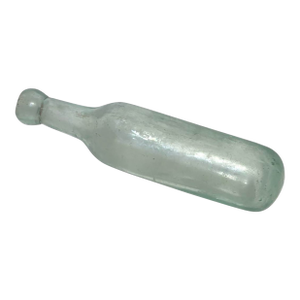 Late 19th Century Victorian Aqua Glass Round Bottom Bottle