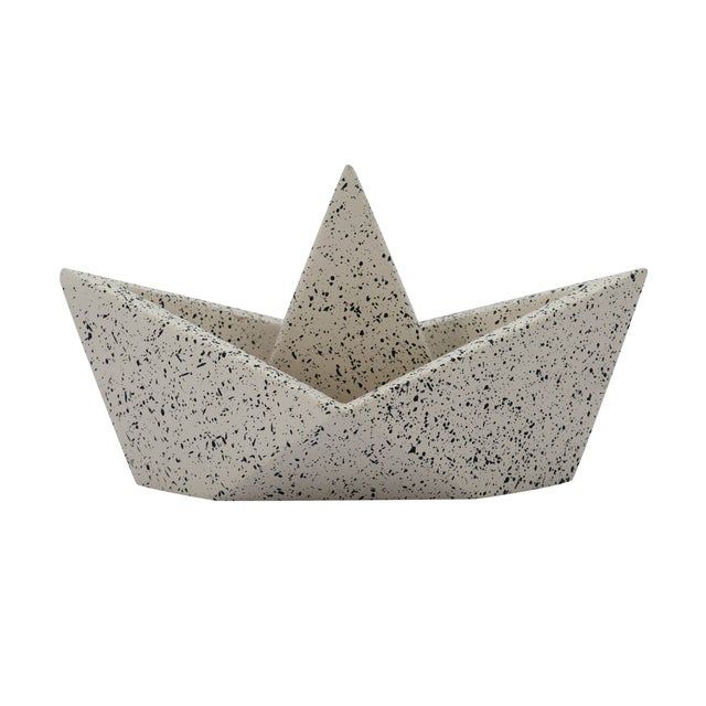 Gabby Speckled Cream Sailboat Catchall For Sale - Image 4 of 4