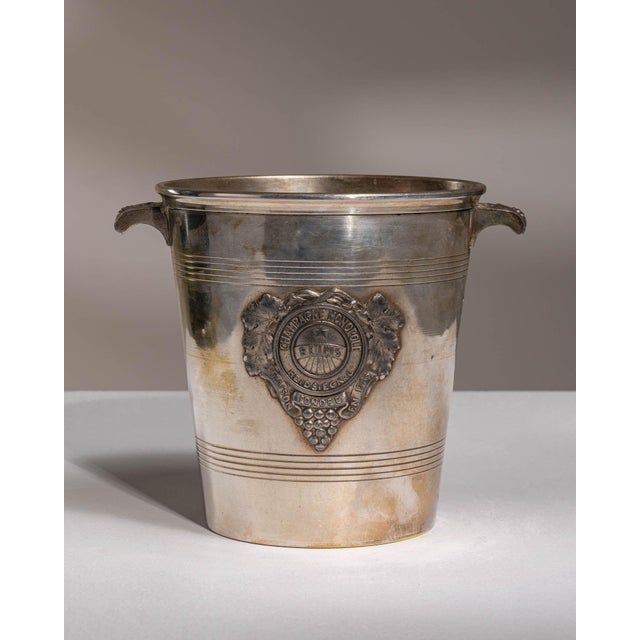 French Mid 20th Century France Gold Silver Ice Bucket For Sale - Image 3 of 15