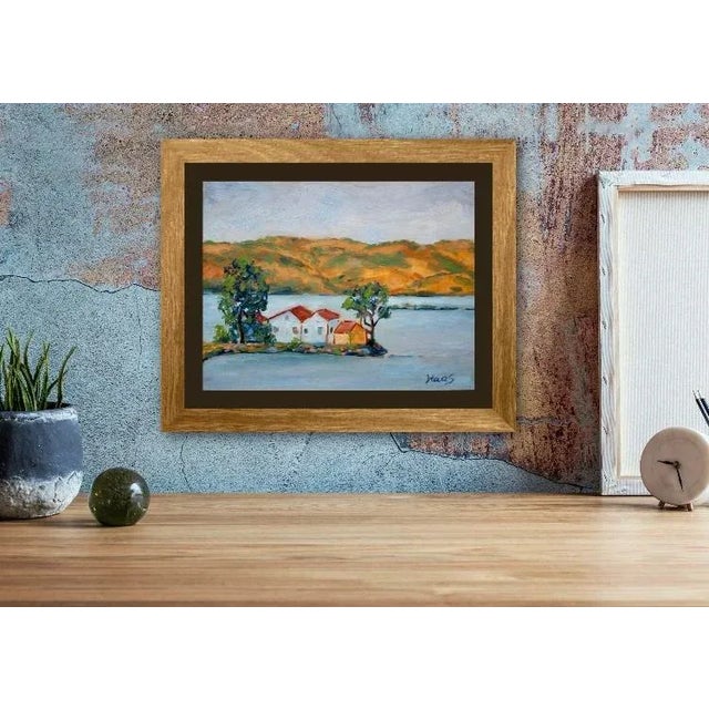 Blue "Benicia Bay, Carquinez Straight" Contemporary Plein Air Landscape Oil Painting For Sale - Image 8 of 12