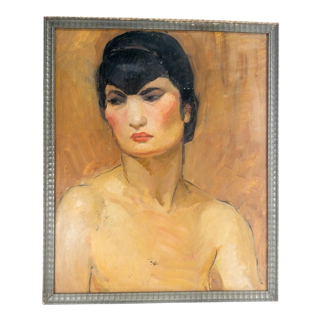 Resolute Portrait of a Parisian Woman by Genevieve Simont Ireland For Sale