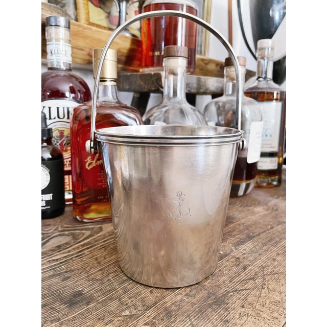 A lovely vintage circa 1954 silver plated ice bucket from a French Navy ship. Excellent vintage condition, small marks,...