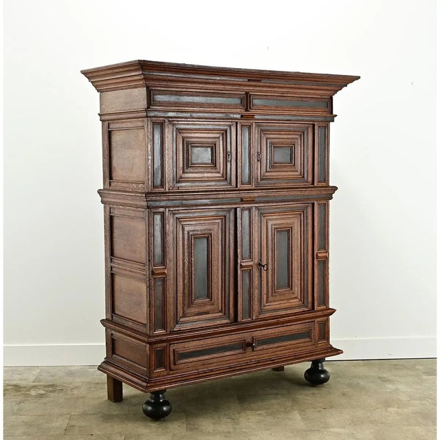 Dutch 18th Century Oak & Ebonized Armoire For Sale - Image 10 of 12
