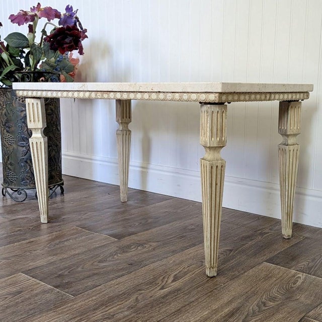 Late 20th Century Hollywood Regency Vintage Travertine Side Table For Sale - Image 11 of 11