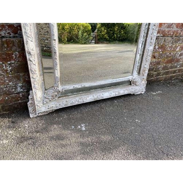 19th Century French Carved Wood & Gesso Mirror For Sale - Image 5 of 9