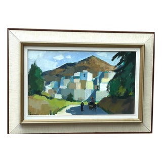 Stig Wernheden, Bergsby, Crete, 1960s, Oil on Canvas, Framed For Sale