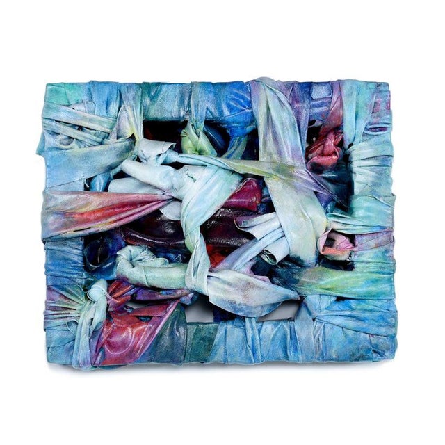 Textile Robert Patrick, Blue and Fuchsia, 1990s, Mixed Media For Sale - Image 7 of 7