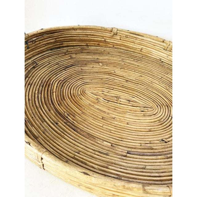 Boho Chic Rush and Brass Tray, France, 1960 For Sale - Image 3 of 11