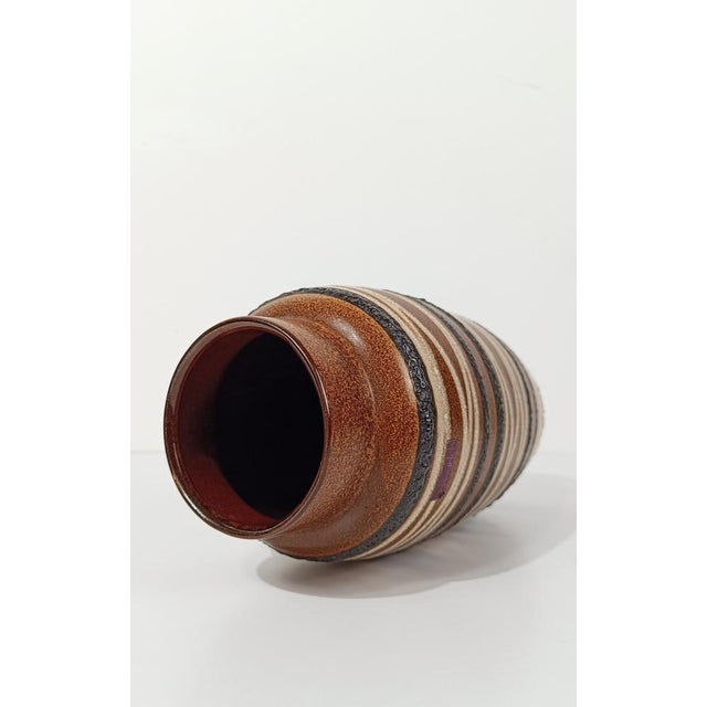 Fat Lava Pottery Vase in Neutral Earth Tone by Scheurich, 1970s For Sale - Image 11 of 13