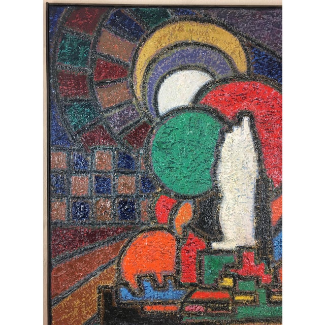 Mid 20th Century Original 20th Century Abstract Painting by Rene Ravaute For Sale - Image 5 of 11