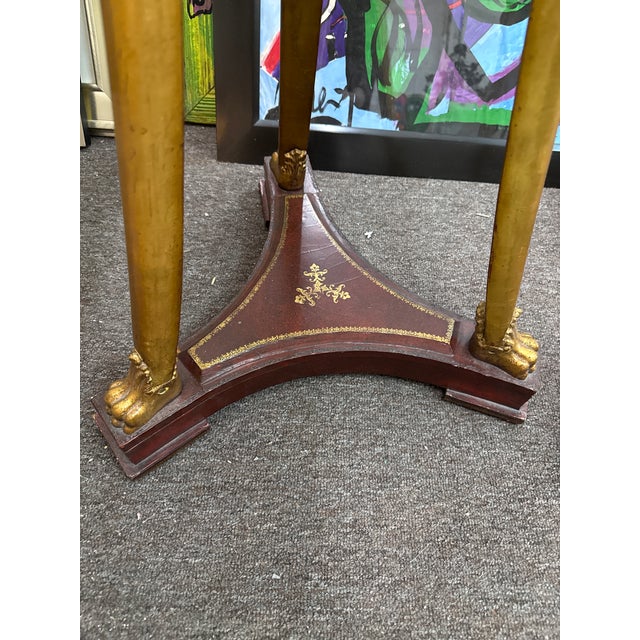1970s 1970s Pair if Italian Gold Guild and Leather Lion Head Floor Planters For Sale - Image 5 of 8