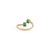 14k Gold Open Bypass Octagon Cut Emerald & Diamond Toi Et Moi Ring Size 9 For Sale - Image 10 of 17