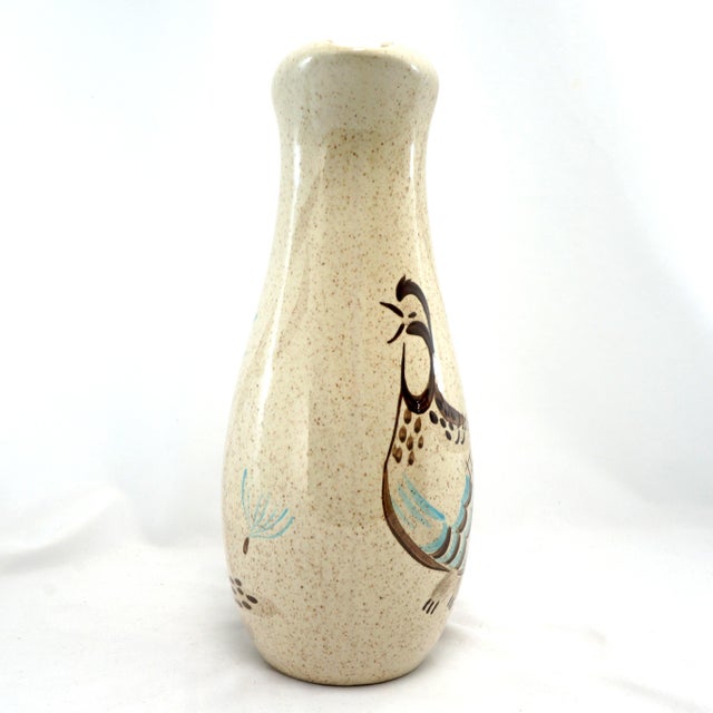 Red Wing Pottery Large Mid Century Redwing Bob White Quail Pitcher Circa 1960 For Sale - Image 4 of 8