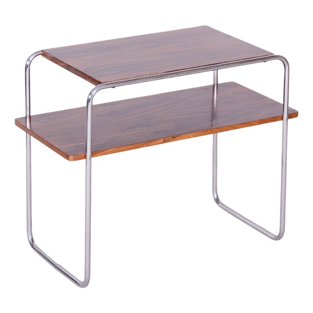Bauhaus Side Table in Walnut attributed to Hynek Gottwald, Czechia, 1930s For Sale