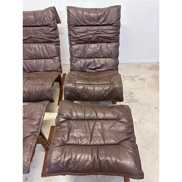 Pair of Ingmar Relling for Westnofa High Back “Siesta” Lounge Chairs With Footrests, 1960s For Sale - Image 10 of 12