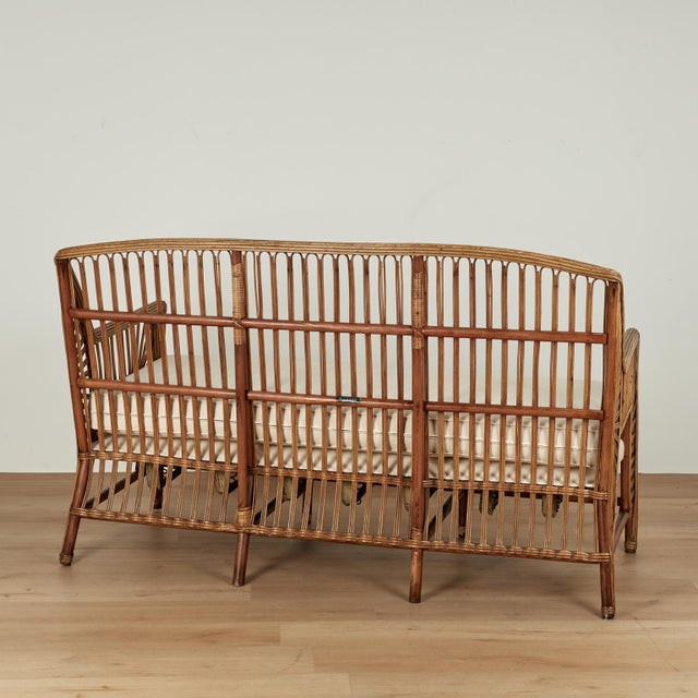 French Art Deco Rattan Sofa For Sale - Image 12 of 15