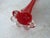Mid 20th Century Mid Century Tall Red Glass Bud Vase With Clear Elepant Foot For Sale - Image 5 of 8