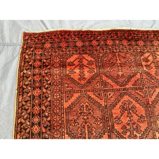 Antique Rust Herati Hand-Knotted Wool Rug - 5'3" X 3'8" For Sale - Image 10 of 12