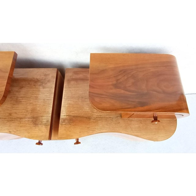 Art Deco Bedside Tables by Jindřich Halabala for Up Závody, 1940s, Set of 2 For Sale - Image 9 of 17