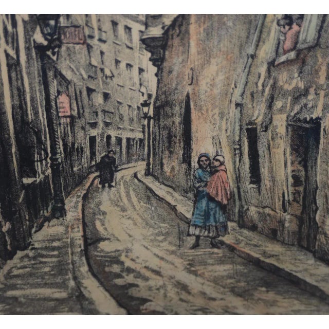 Impressionist Joseph Margulies (1896-1984) "The Oldest Rue in Paris" Etching W/ Aquatinit C.1930s For Sale - Image 3 of 11