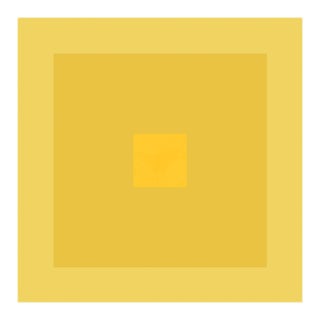 Minimal Geometric Color Study Print in Golden Yellow - 36" X 36" Unframed For Sale