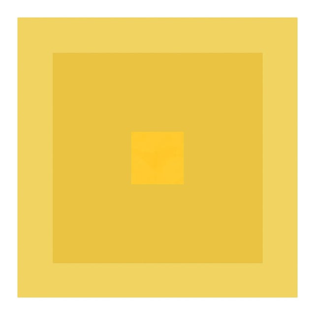 Minimal Geometric Color Study Print in Golden Yellow - 36" X 36" Unframed For Sale