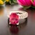Platinum Diamond Tourmaline Rubellite Ring 3 Platinum 3.72 TCW Certified For Sale - Image 8 of 17