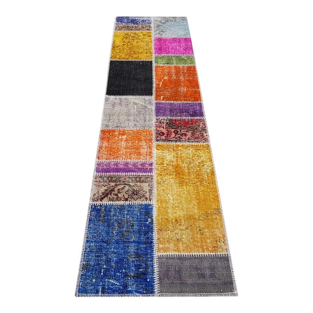 Oushak Vintage Bohemian Runner For Sale