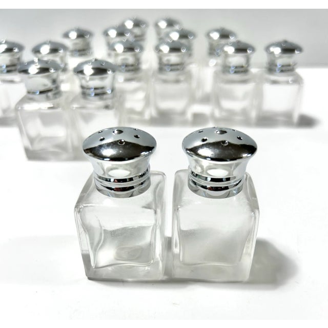 English Vintage Individual Glass Mini Salt & Pepper Shakers - 16pcs For Sale - Image 3 of 7