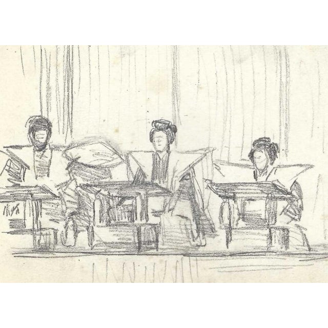 Drawing of figures in traditional outfits by a Japanese artist. Some pages are signed by the artist Shirosu and dated,...