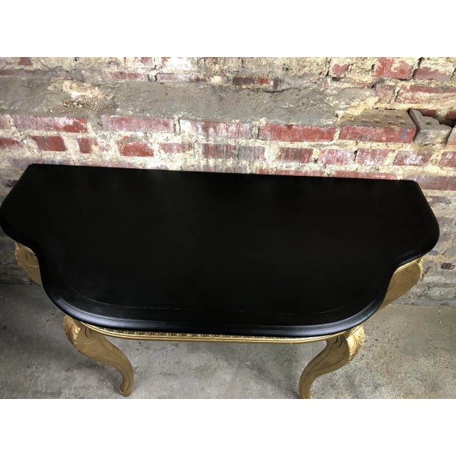 Black Louis XV Style Console in Wood, 1970s For Sale - Image 8 of 13