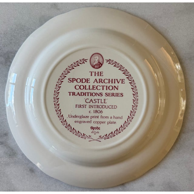 Set of 6 Vintage Red and White Spode Archive Collection Plates For Sale - Image 11 of 16